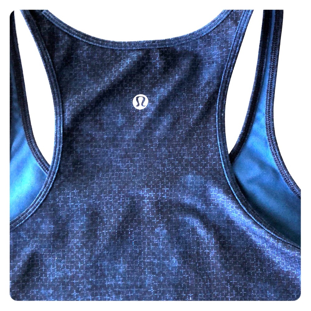 Lululemon Tank, racerback activewear blue pattern